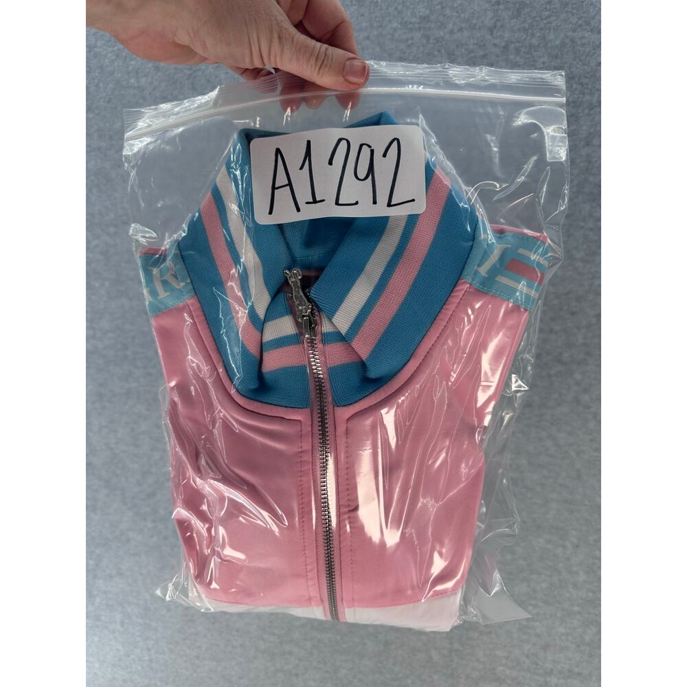 Le Tigre Men's sz XL Pink Blue & White Track Jacket Pastel Tri Color Large Logo - Picture 11 of 11